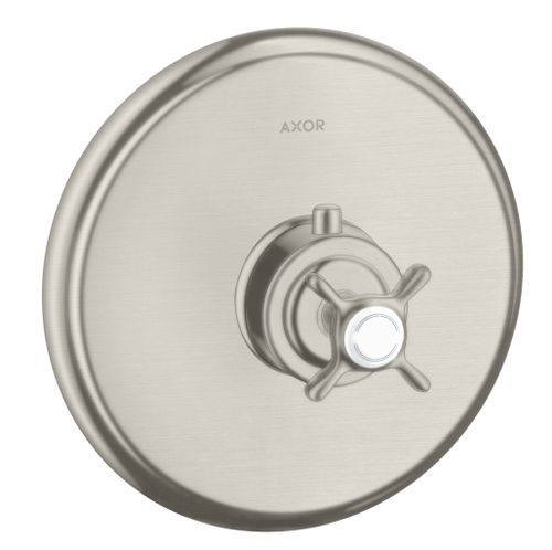 AXOR-HG-AXOR-Montreux-Thermostat-HighFlow-Unterputz-mit-Kreuzgriff-Edelstahl-Optic-16815800 gallery number 1